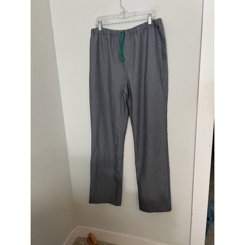 FIGS Technical Collection Gray Scrub Pants  Green Drawstring Womens Size XL/T